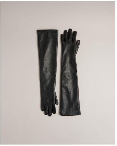 Ted Baker Tappet Long Leather Gloves - Black