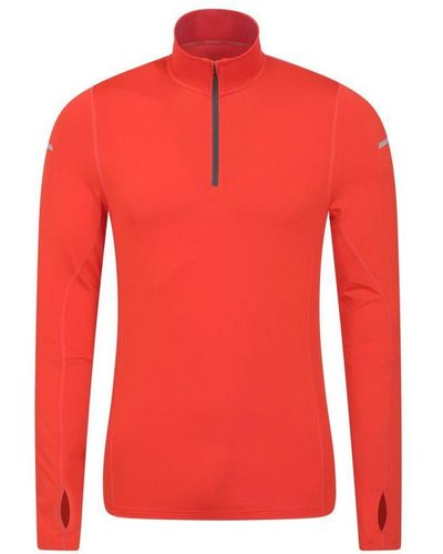 Mountain Warehouse Vault Recycled Half Zip Long-Sleeved Top () - Red
