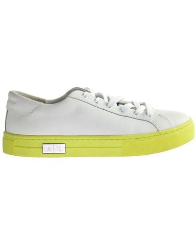 Armani Exchange Off White Trainers Leather - Yellow