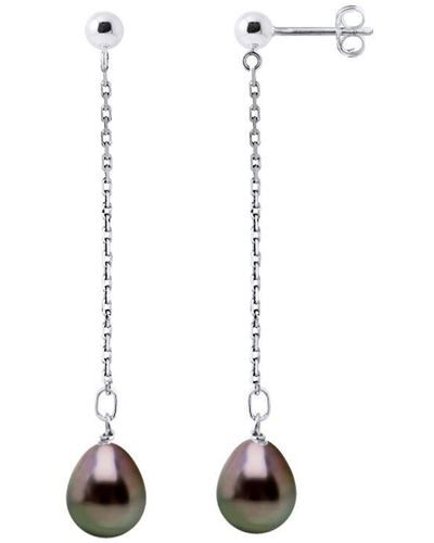 Diadema Drop Earrings Tahitian Pearls Pears 8-9mm White Gold - Wit