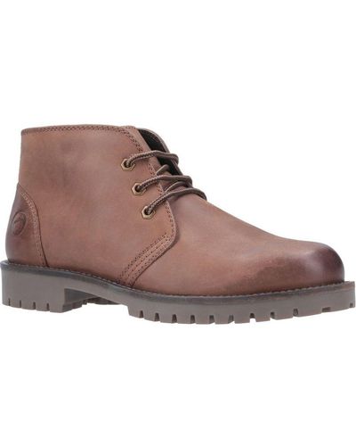 Cotswold Stroud Lace Up Leather Boot - Brown