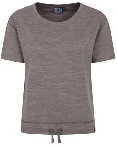 Mountain Warehouse Ladies Merino Wool Drawstring Sweat Top () - Grey