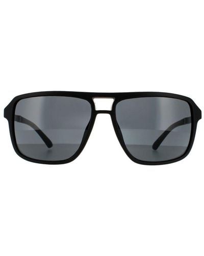 Guess Square Matte Smoke Sunglasses - Black