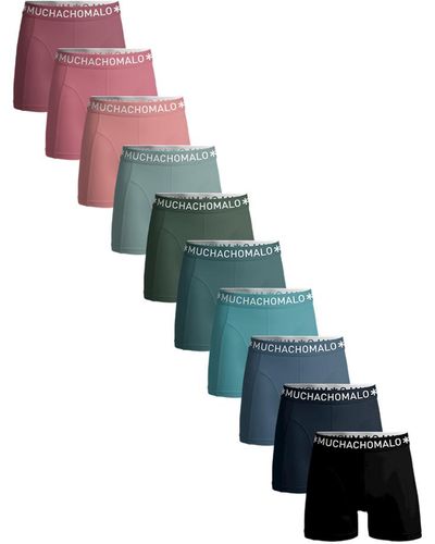 MUCHACHOMALO 10-pack Onderbroeken - - Goede Kwaliteit - Zachte Waistband - Blauw