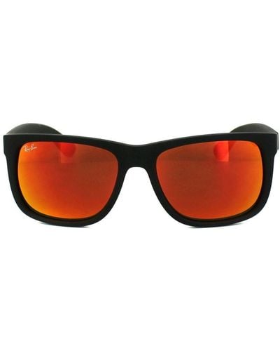 Ray-Ban Sunglasses Justin 4165 622/6Q Rubber Mirror - Brown