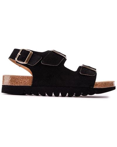 Sole Onyx Footbed Sandals - Black
