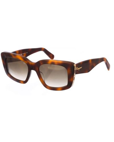 Ferragamo Square Shaped Acetate Sunglasses Sf1024S - Brown