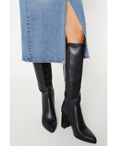 Dorothy Perkins Wide Fit Kimmy Heeled Knee High Boots - Blue