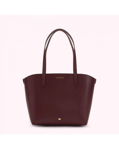 Lulu Guinness Rosewood Leather Small Ivy Tote Bag - Purple