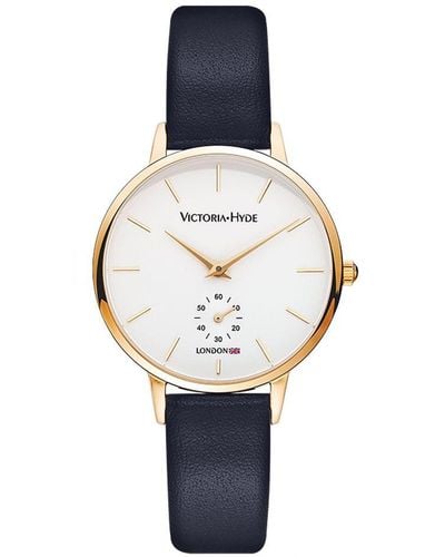 Victoria Hyde London Luxury Watch With Second Hand Design - Blue