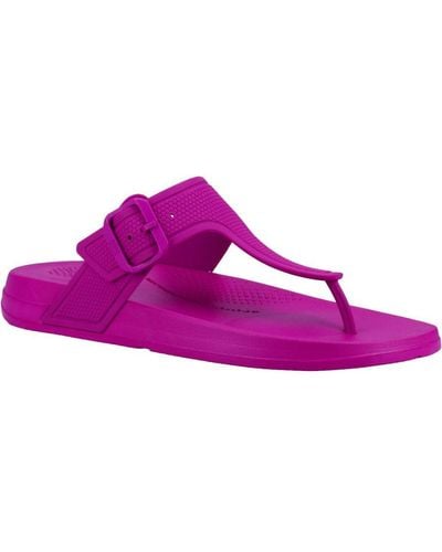 Fitflop Iqushion Adjustable Buckle Toe Post Ladies Summer - Purple