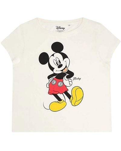 Disney Ladies Timeless Mickey Mouse Long Pyjama Set (//) Cotton - White