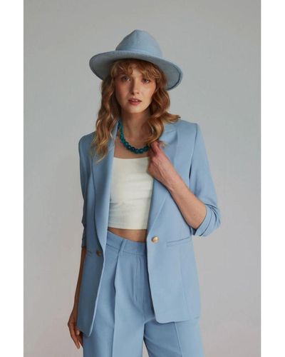GUSTO Relaxed Fit Blazer - Blue
