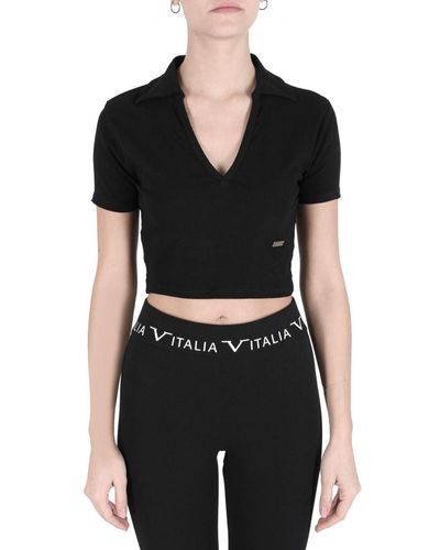 Versace 1969 Abbigliamento Sportivo Srl Milano Italia 19V69 Crop Top Cloe Cotton - Black