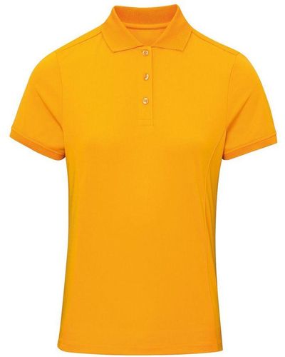 PREMIER Ladies Coolchecker Short Sleeve Pique Polo T-Shirt (Sunflower) - Yellow