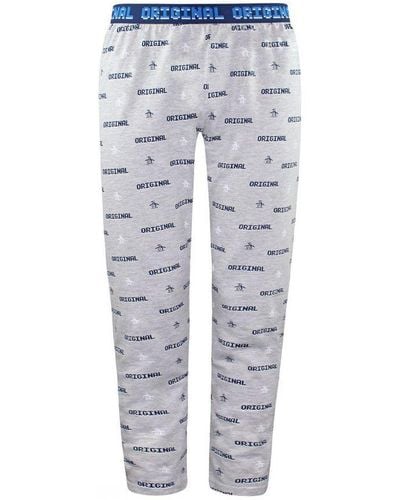 Original Penguin Lounge Grey Pyjamas Bottoms Cotton - Blue