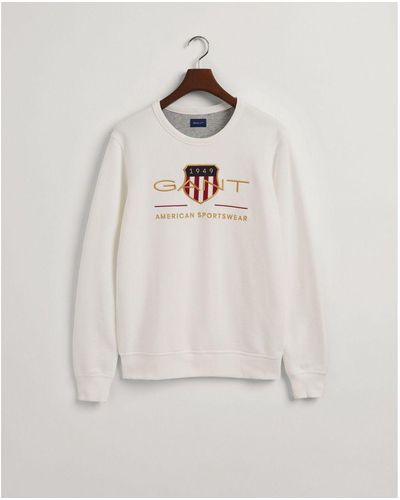 GANT Archive Shield Crewneck Sweatshirt In Wit