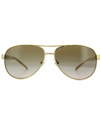 Ralph Lauren Ralph By Aviator Dames Gold Cream Brown Gradient Sunglasses - Metallic