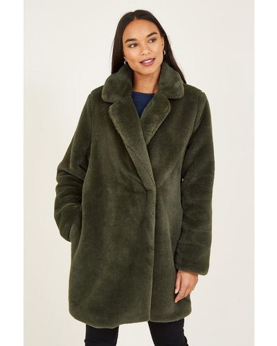 Yumi' Faux Fur Coat - Green