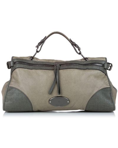 Mulberry Vintage Taylor Leather Satchel Grey Calf Leather - Metallic