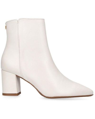 Carvela Kurt Geiger Melody Brand-embossed Leather Heeled Ankle Boots - White