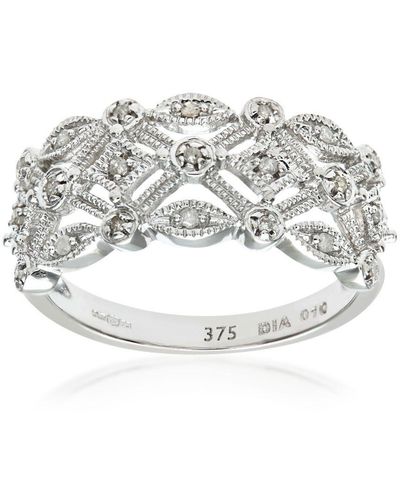 DIAMANT L'ÉTERNEL 9ct Witgouden Diamanten Ring - Grijs