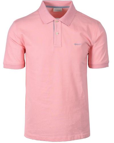 GANT Contrast Collar Ss Polo Shirt Bubbelgum - Pink
