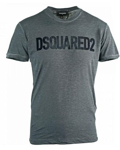 DSquared² Grijs Fluwelen T-shirt Met Logo