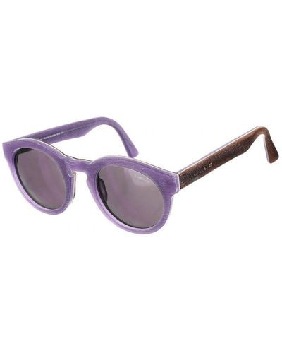 Lotus Acetate Sunglasses With Oval Shape L8023 - Purple