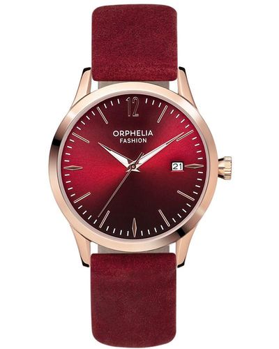 Orphelia Fashion Suede Watch Of714821 Leather (Archived) - Red