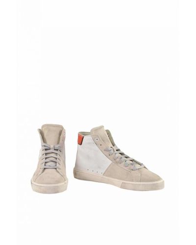 DIESEL Lace-Up Leather Trainers - White