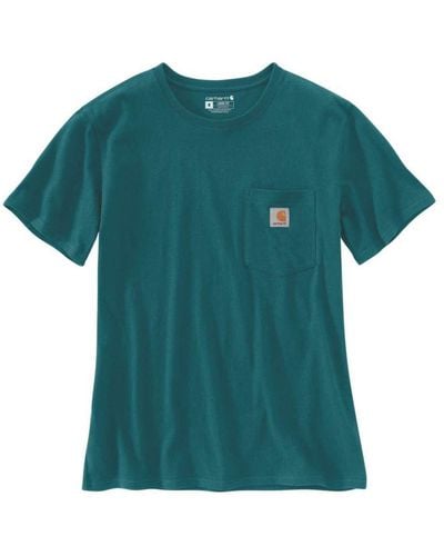 Carhartt Pocket Workwear Ribknit Short Sleeve T-Shirt - Green