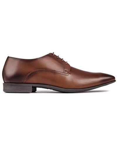 Lambretta Ben Leather Derby Shoes - Brown