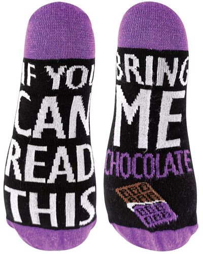 Sock Snob If You Can Read This Socks Bring Me Chocolate - Blue