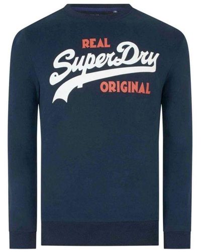 Superdry Vintage Logo-sweatshirt Voor - Blauw