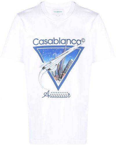 CASABLANCA 'aiiiiir' T-shirt Wit - Blauw