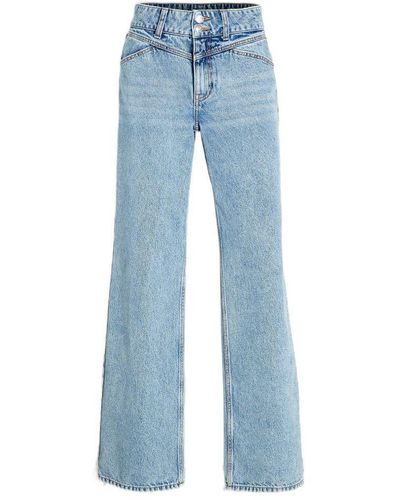 ONLY High Waist Wide Leg Jeans Light Denim - Blauw