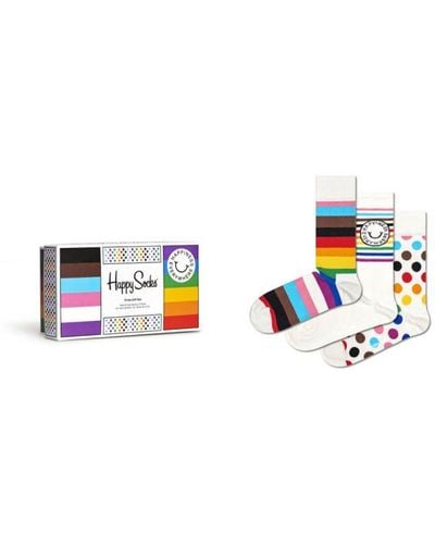 Happy Socks 3 Pack Pride Gift Set - White