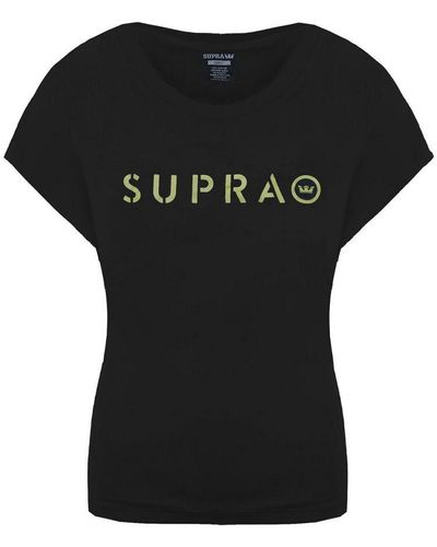 Supra Short Sleeve Round Neck All Caps T-Shirt 192225 010 Cotton - Black