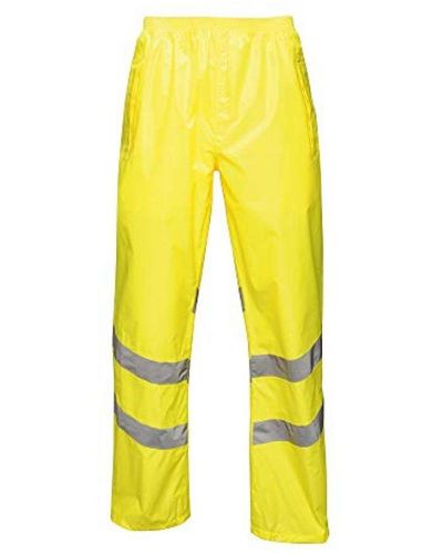 Regatta Hi Vis Pro Reflective Packaway Work Over Trousers () - Yellow