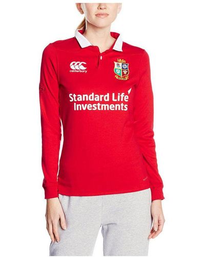 Canterbury British & Irish Lions Ladies Vapodri Wicking Long Sleeve Jersey - Red