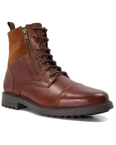 Dune Called Leather Lace-up Boots - Brown