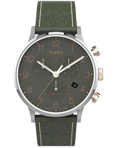 Timex Waterbury Watch Tw2T71400 Leather (Archived) - Grey