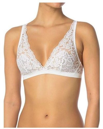 DKNY Dk4017 Classic Lace Bralette Bra Top - White