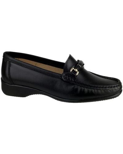 Cotswold Barrington Ladies Loafer Slip On Shoes () - Black