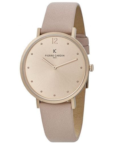 Pierre Cardin Belleville Simplicity Watch Cbv.1010 Leather - Natural