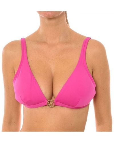 Michael Kors Essentials Solid Triangle Bikini Top - Pink