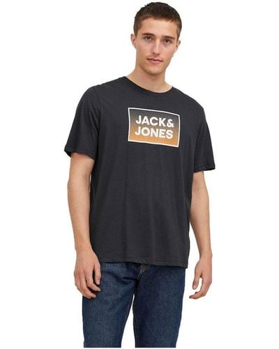 Jack & Jones Round Neck T Shirt Short Sleeve - Black
