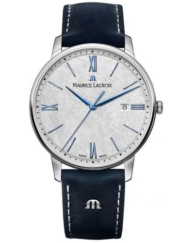 Maurice Lacroix Eliros Blue Watch El1118-ss001-114-1 Leather - Grey