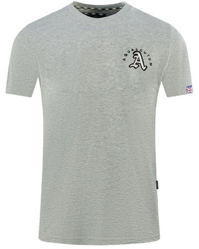 Aquascutum London Embroidered A Logo T-Shirt - Grey